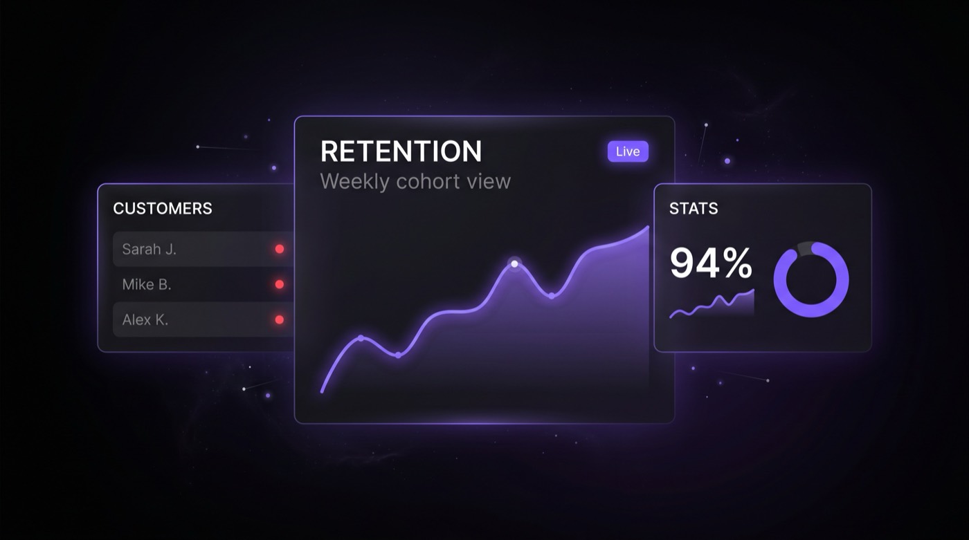 PULSE, a dark analytics dashboard rendered in violet